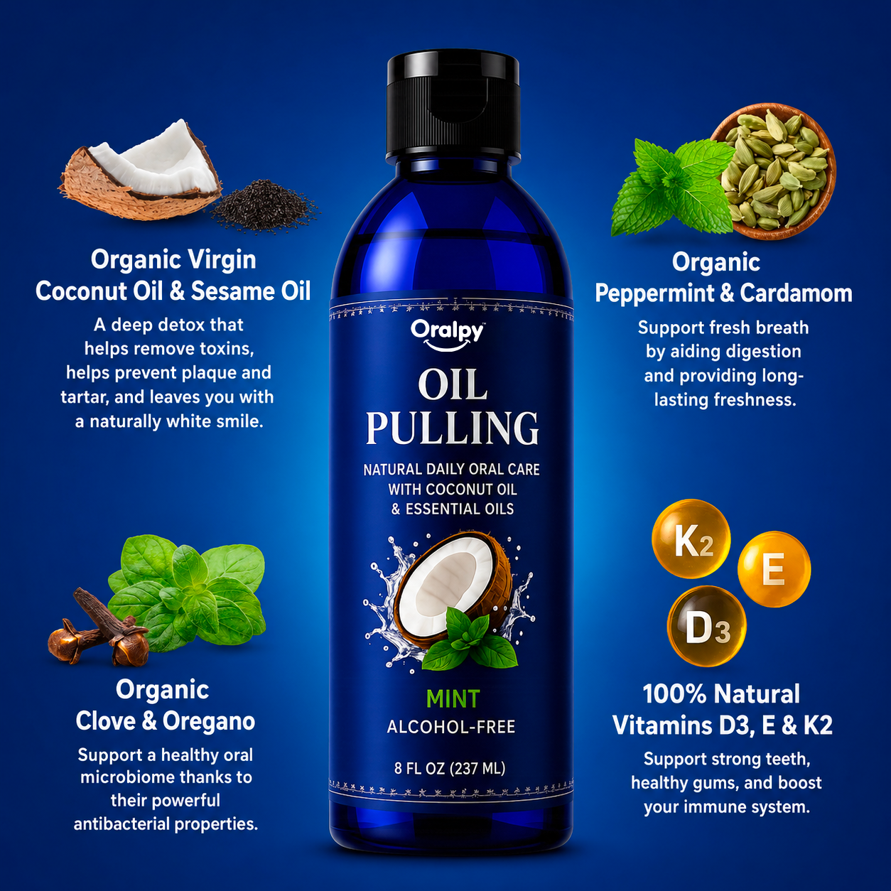 Oralpy™ Coconut Oil Pulling Mouthwash