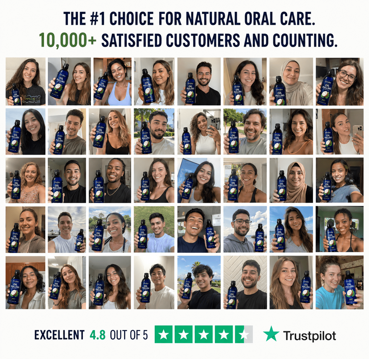 Coconut Oil Pulling Mouthwash – Natural Oral Detox and Fresh Breath | Buy 1 Get 1 Free - Oralpy
